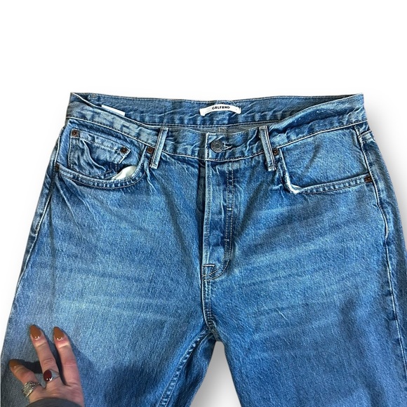 Grlfrnd Tatum Crop Jeans in Late Night Raw Hem Mid Rise Revolve size 29 - Picture 6 of 13